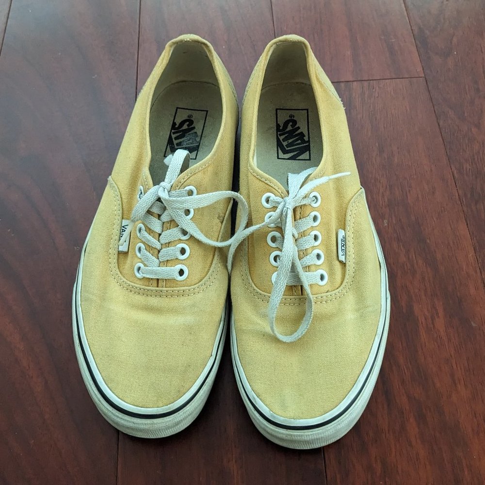 Yellow-Ochre Vans Authentics Shoes Size 8.5 US Mens